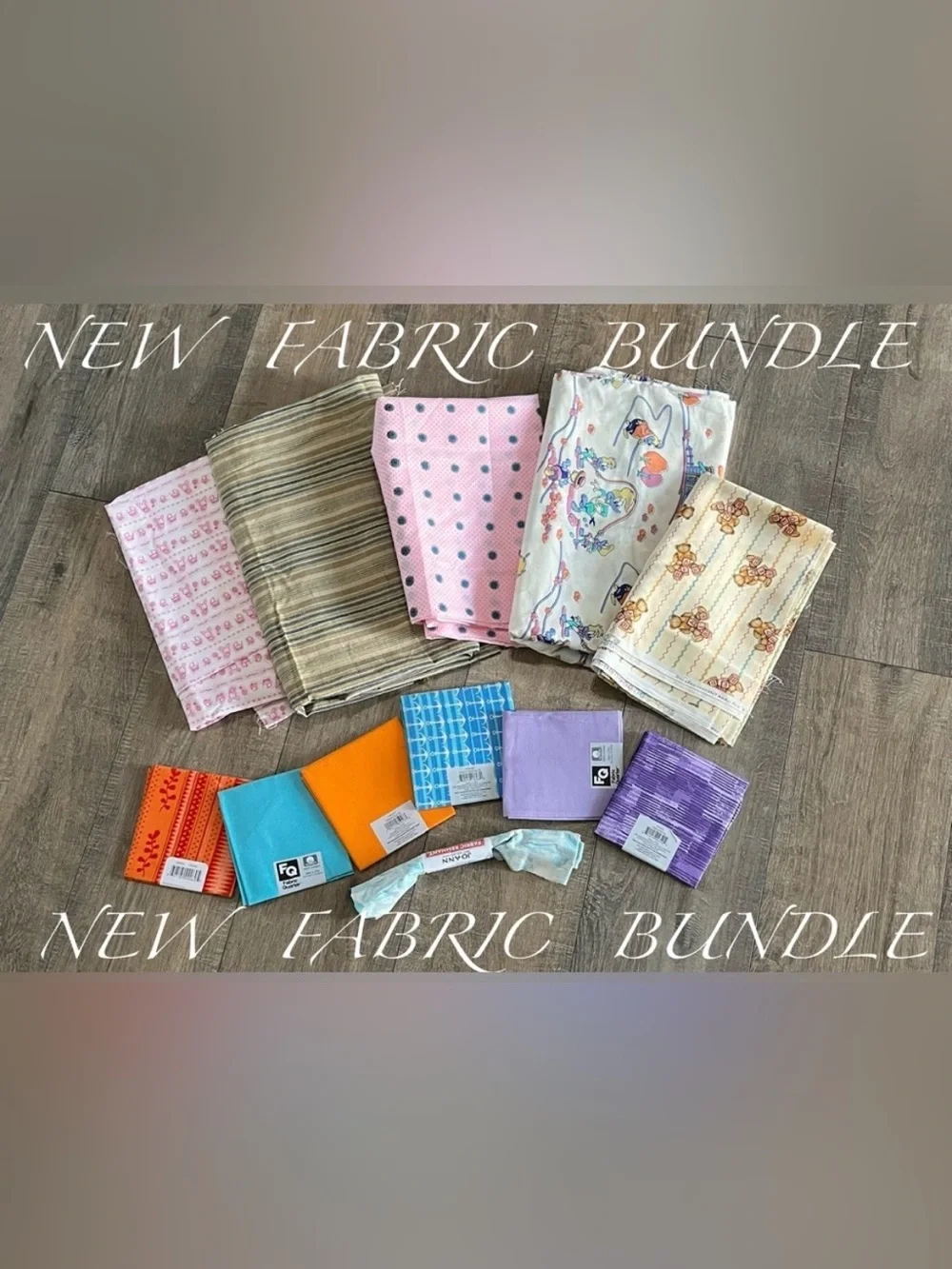Assorted Fabric Bundle for Quilting, Crafts, Baby Blanket Ect NEW